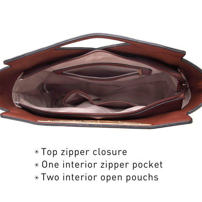 Fashion Design Chic Triangle Handle Shoulder Bag with Matching Wallet l Dasein - Dasein Bags