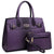 Fashion embossed Shoulder Top Handle Satchel Tote Bag with Matching Clutch l Dasein - Dasein Bags