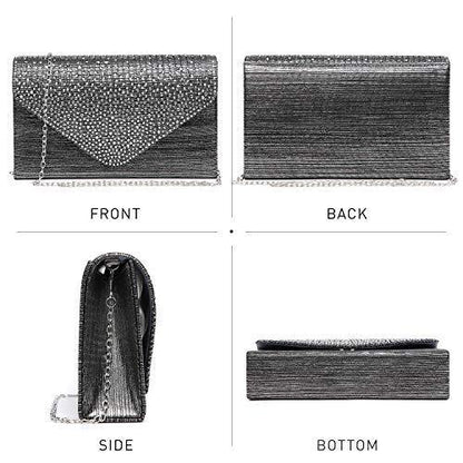 Rhinestone Envelope Evening Clutch - Dasein Bags