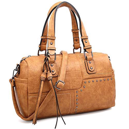Large Women s Barrel Handbag Top handle Tote Work Travel with Long Strap l Dasein Dasein Bags