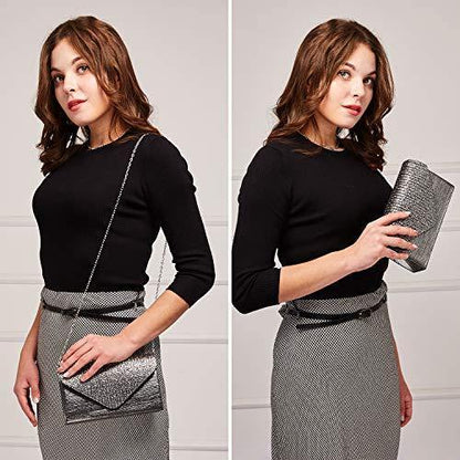Rhinestone Envelope Evening Clutch - Dasein Bags