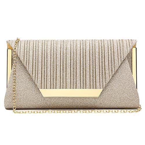 Dasein Glitter Flap Envelope Clutch Purses Evening Bags Wedding Party Prom Purse - Dasein Bags