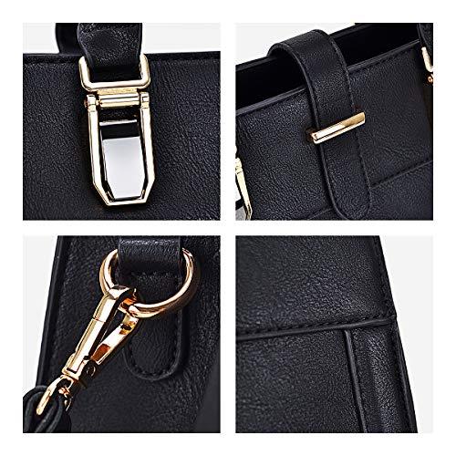 Women Flap-over Belt Top Handle Tote Satchel Purse Work Bag Matching Wristlet bag丨Dasein - Dasein Bags