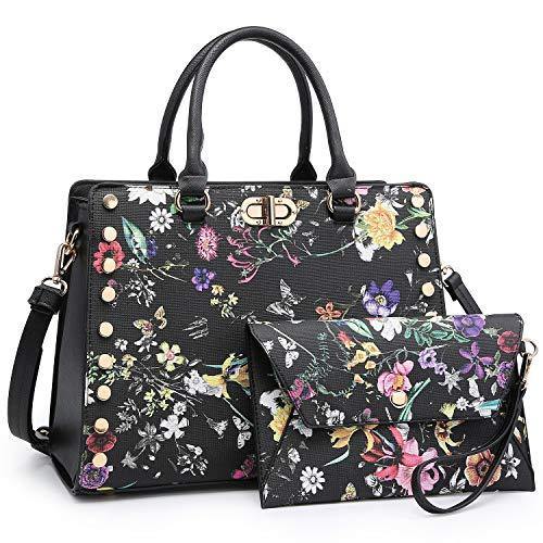 Studded Handbag with Matching Wristlet - Dasein Bags