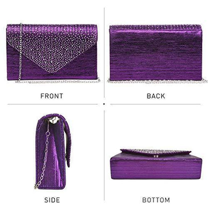 Rhinestone Envelope Evening Clutch - Dasein Bags