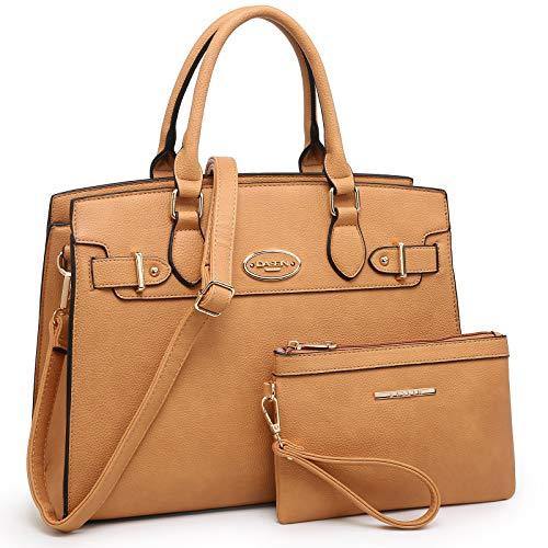 Ladies Shoulder Bag Top Handle Satchel Tote Work Bag with Matching Clutch l Dasein - Dasein Bags