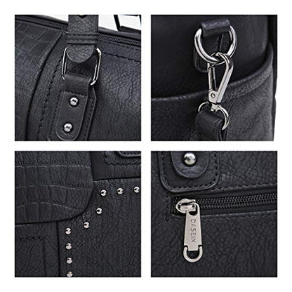 Large Women's Barrel Handbag Top-handle Tote Work Travel with Long Strap丨Dasein - Dasein Bags