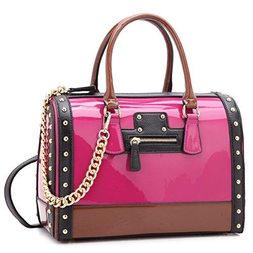 Shiny Patent Handbags Barrel Top Handle Bag for Women丨Dasein - Dasein Bags