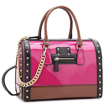 Shiny Patent Handbags Barrel Top Handle Bag for Women丨Dasein - Dasein Bags