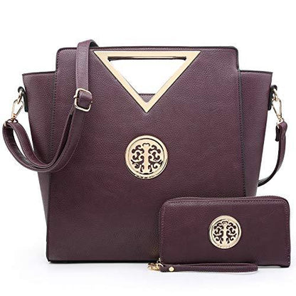 Fashion Design Chic Triangle Handle Shoulder Bag with Matching Wallet丨Dasein - Dasein Bags