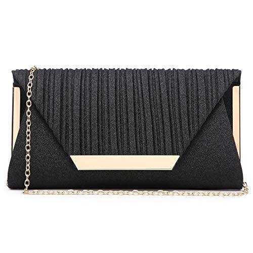 Dasein Glitter Flap Envelope Clutch Purses Evening Bags Wedding Party Prom Purse - Dasein Bags