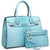 Fashion embossed Shoulder Top Handle Satchel Tote Bag with Matching Clutch l Dasein - Dasein Bags