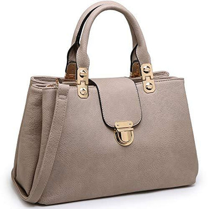 Women Solid Color Medium Top Handle Tote Bag Vegan Leather丨Dasein - Dasein Bags