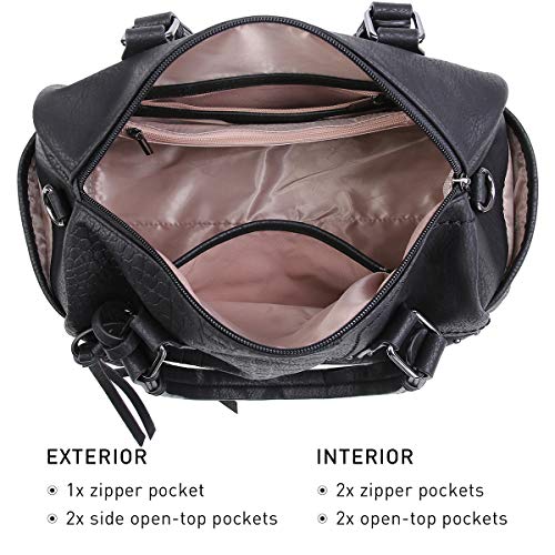 Dasein Women Soft Vegan Leather Barrel Bags Large Top Handle Totes Satchel Handbags Shoulder Purse, Women's, Beige