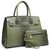 Fashion embossed Shoulder Top Handle Satchel Tote Bag with Matching Clutch l Dasein - Dasein Bags
