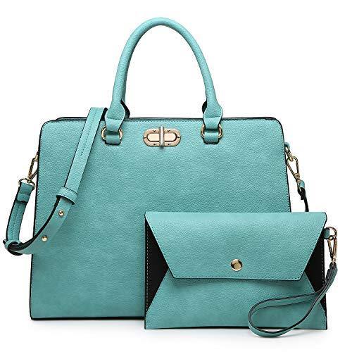 Twist Lock Handbag with Matching Wristlet - Dasein Bags