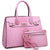 Fashion embossed Shoulder Top Handle Satchel Tote Bag with Matching Clutch l Dasein - Dasein Bags