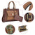 Women Leather Tote Satchel Handbags Colorblock Briefcases with Matching Purses - Dasein Bags