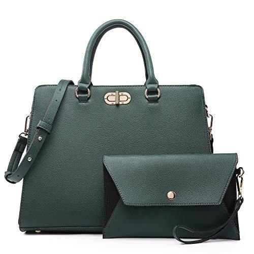Twist Lock Handbag with Matching Wristlet - Dasein Bags