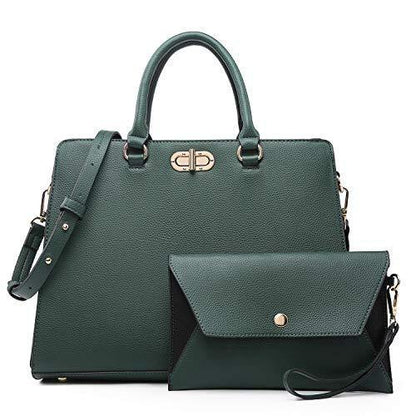 Twist Lock Handbag with Matching Wristlet - Dasein Bags