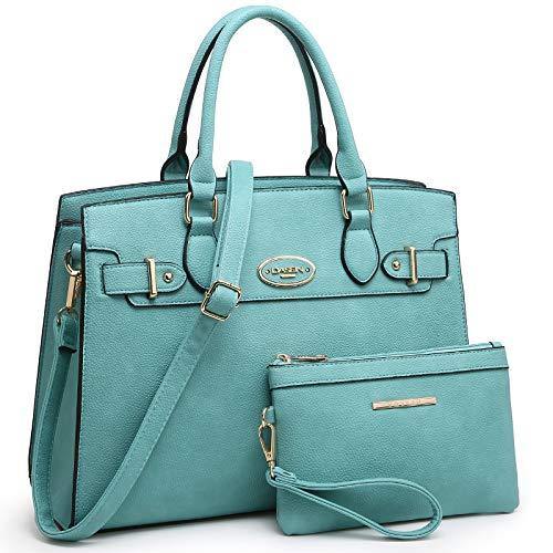 Ladies Shoulder Bag Top Handle Satchel Tote Work Bag with Matching Clutch l Dasein - Dasein Bags