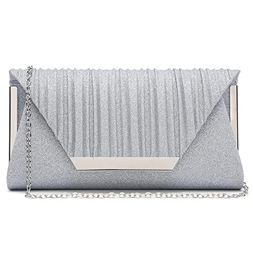 Dasein Glitter Flap Envelope Clutch Purses Evening Bags Wedding Party Prom Purse - Dasein Bags