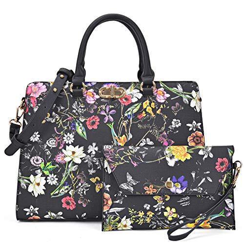 Twist Lock Handbag with Matching Wristlet - Dasein Bags