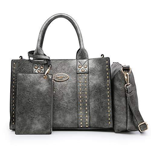 Studded 3-in-1 Top Handle Tote Handbag l Dasein - Dasein Bags