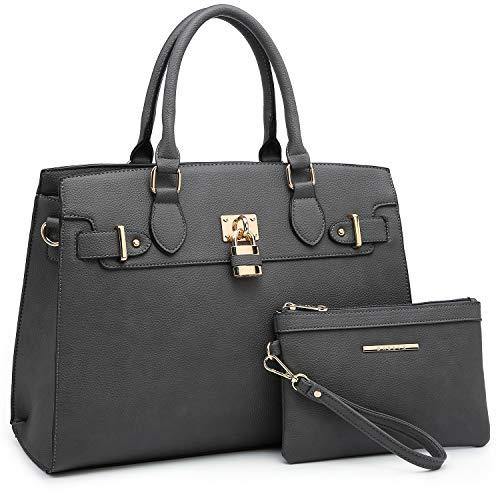 Classic Padlock Handbag with Matching Wallet - Dasein Bags