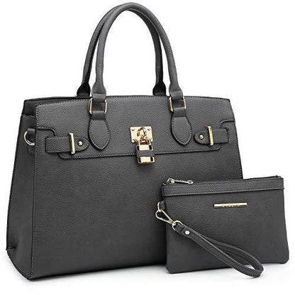 Classic Padlock Handbag with Matching Wallet - Dasein Bags