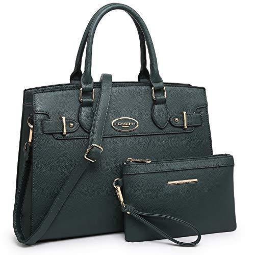 Ladies Shoulder Bag Top Handle Satchel Tote Work Bag with Matching Clutch l Dasein - Dasein Bags