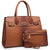 Fashion embossed Shoulder Top Handle Satchel Tote Bag with Matching Clutch l Dasein - Dasein Bags