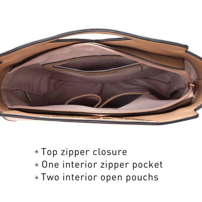 Fashion Design Chic Triangle Handle Shoulder Bag with Matching Wallet l Dasein - Dasein Bags