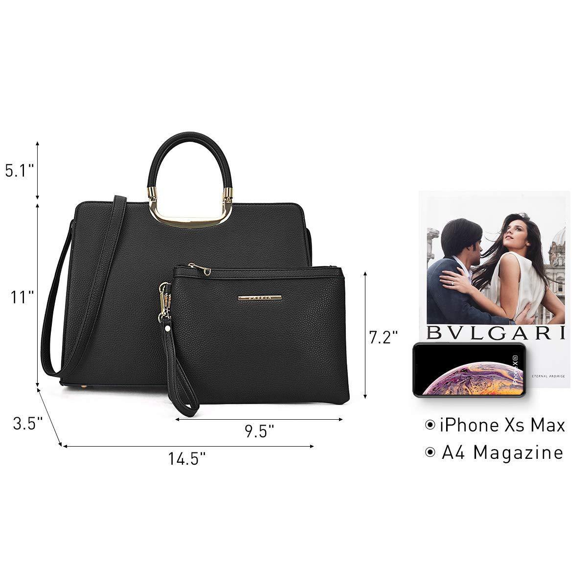 Pebble Texture Handbag with Matching Wristlet - Dasein Bags