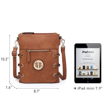 Small Size Emblem Retro Designer Crossbody Messenger Bag l Dasein - Dasein Bags