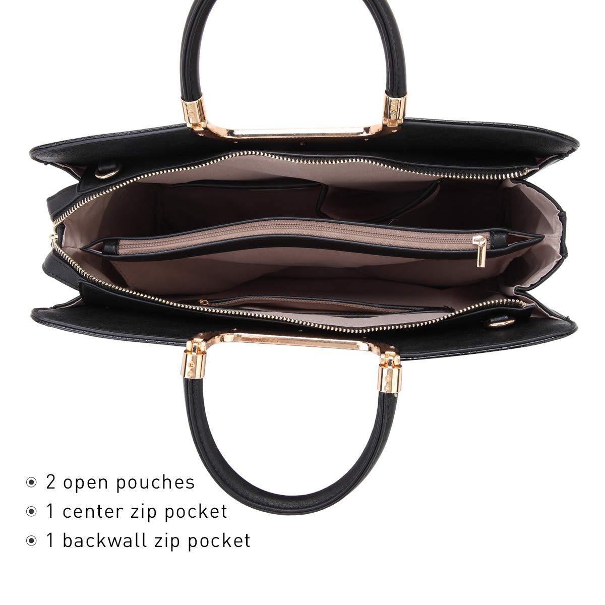 Fashion Pattern Embossed Handbag with Matching Wallet - Dasein Bags