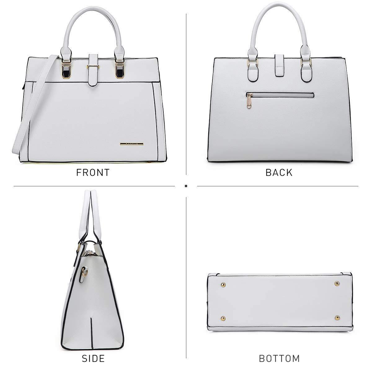 Women Flap-over Belt Top Handle Tote Satchel Purse Work Bag Matching Wristlet bag l Dasein - Dasein Bags