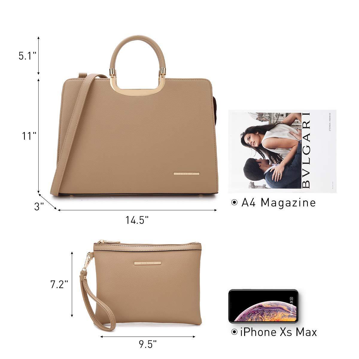 Pebble Texture Handbag with Matching Wristlet - Dasein Bags