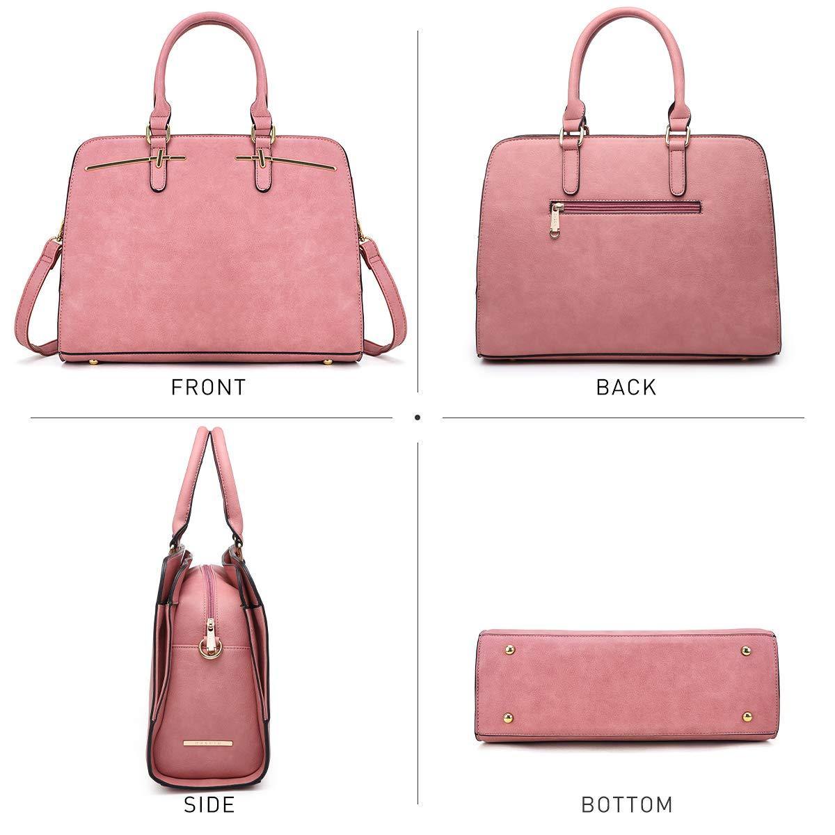 Gold-Tone Hardware Vegan Leather Textured Handbag with Matching Wallet l Dasein - Dasein Bags