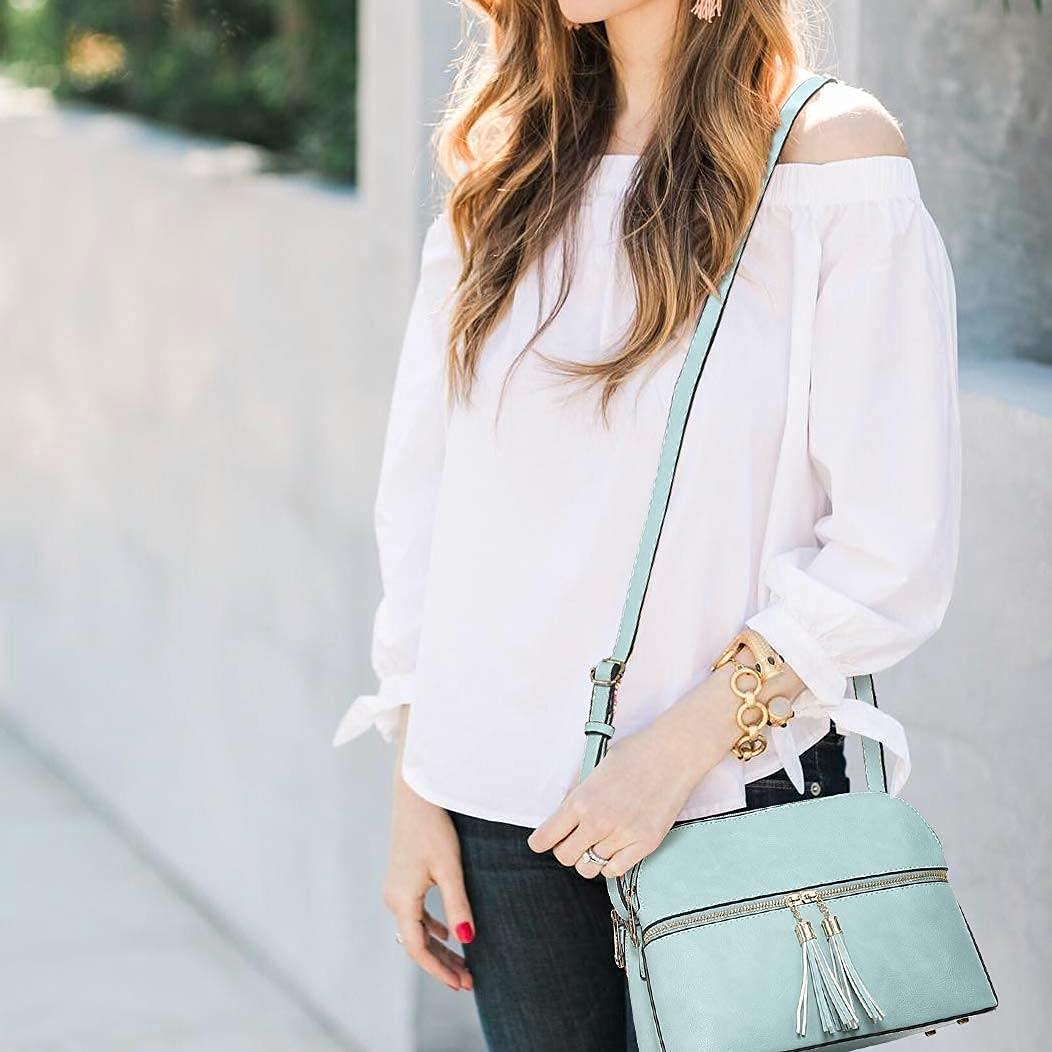 Tassel Front Zipper Crossbody Bag - Dasein Bags