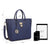 Solid-Color Emblem Tote Handbag - Dasein Bags