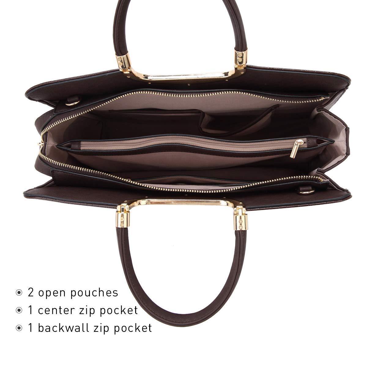 Fashion Pattern Embossed Handbag with Matching Wallet - Dasein Bags