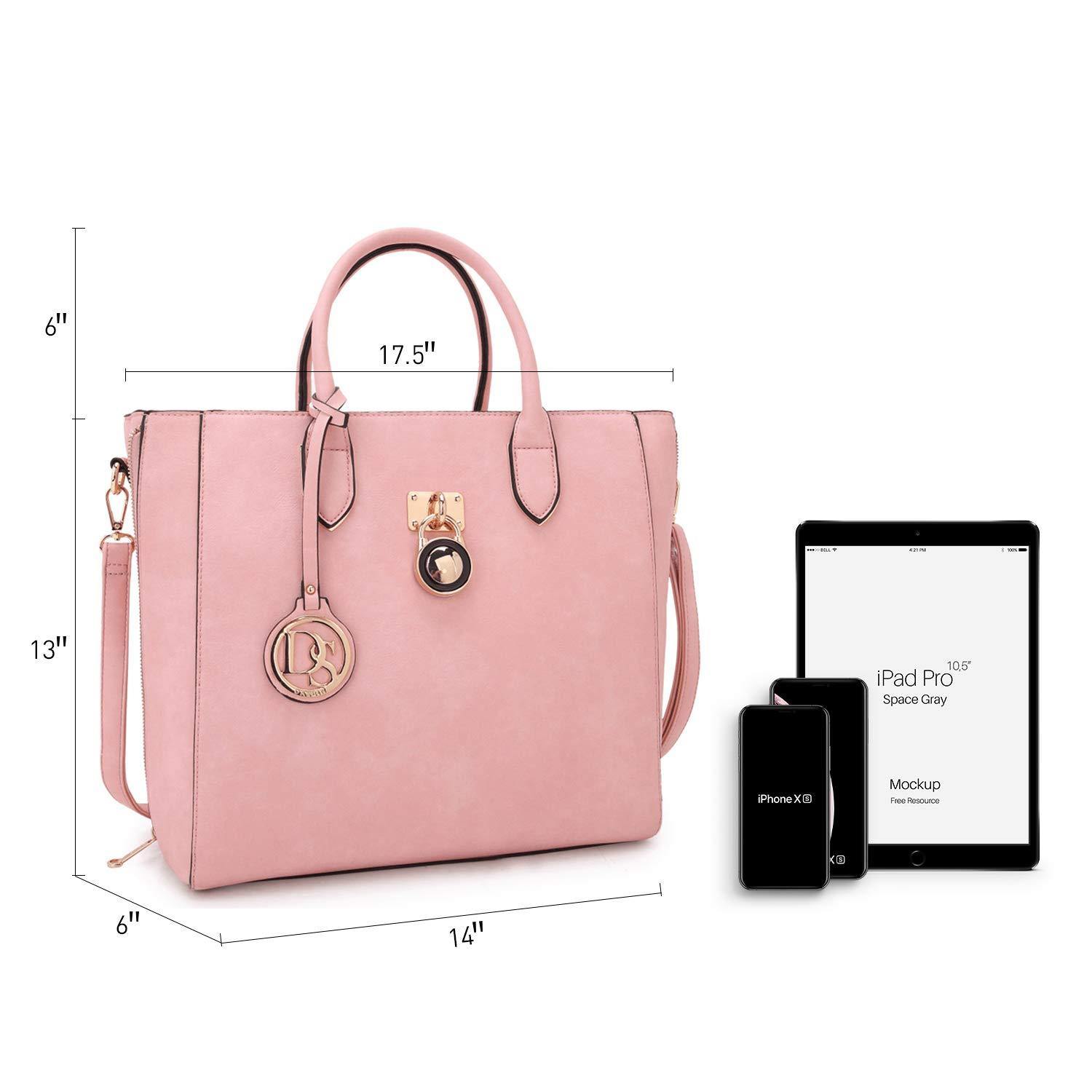 Solid-Color Emblem Tote Handbag - Dasein Bags