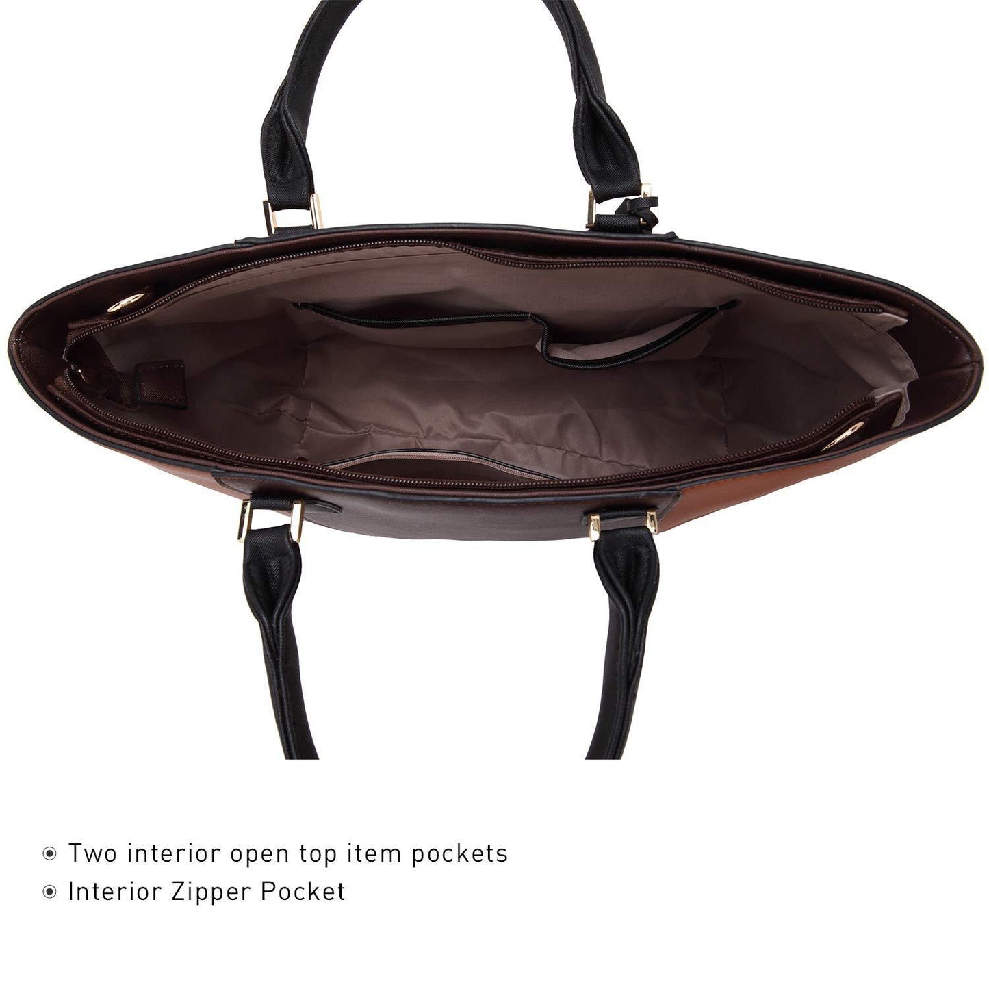 Fashion Stitching Color Large Tote Bag with Matching Wallet l Dasein - Dasein Bags