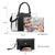 Padlock Two-Tone Satchel with Matching Wristlet - Dasein Bags