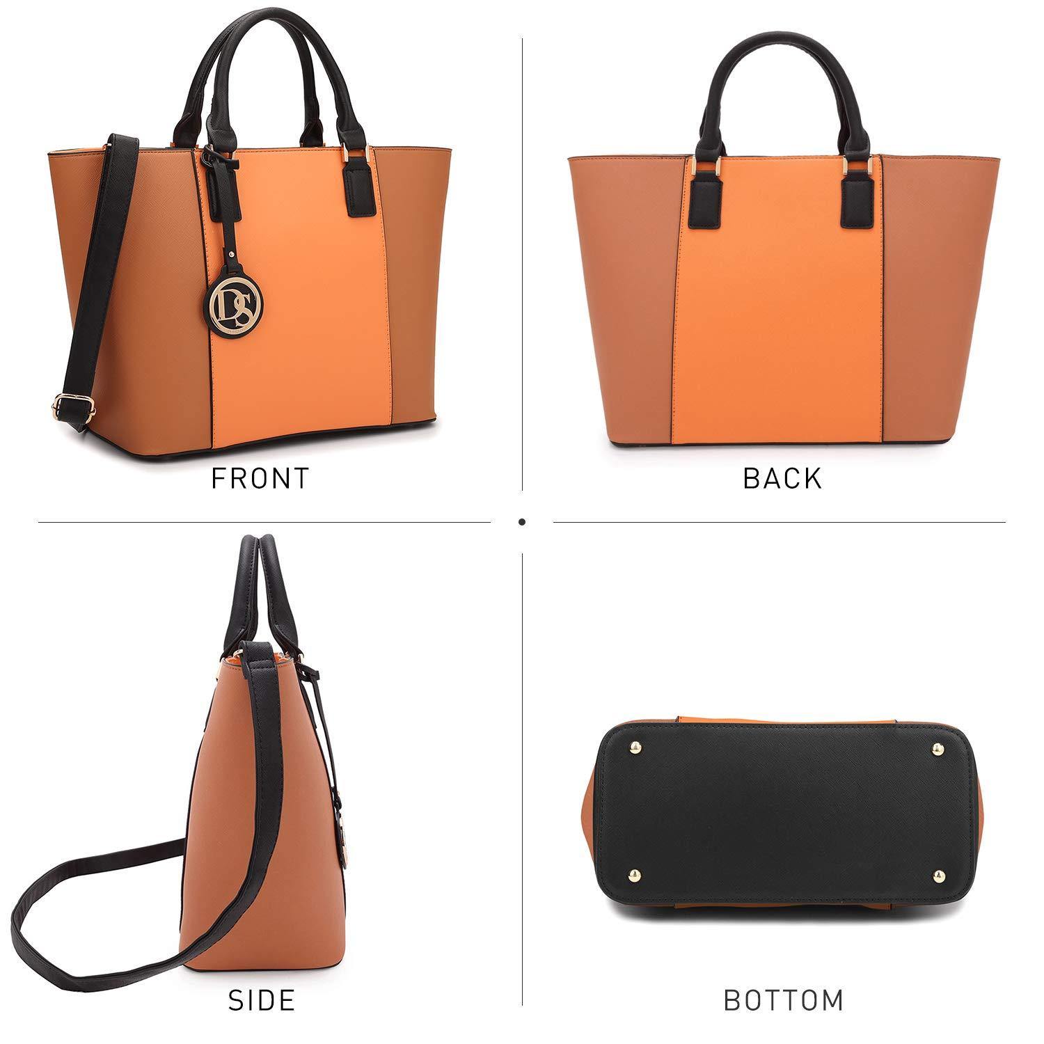 Fashion Stitching Color Large Tote Bag with Matching Wallet l Dasein - Dasein Bags