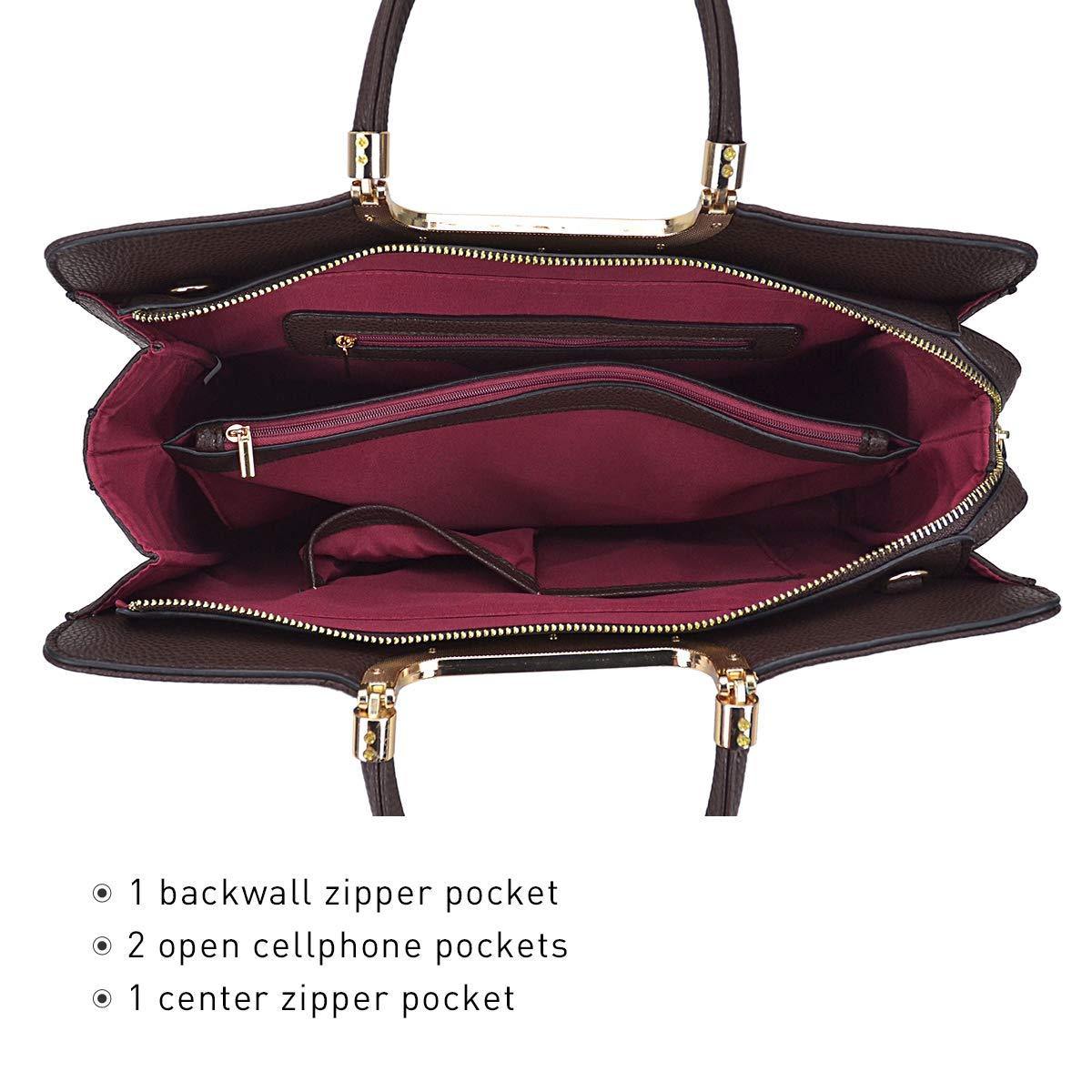 Pebble Texture Handbag with Matching Wristlet - Dasein Bags