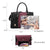 Padlock Two-Tone Satchel with Matching Wristlet - Dasein Bags