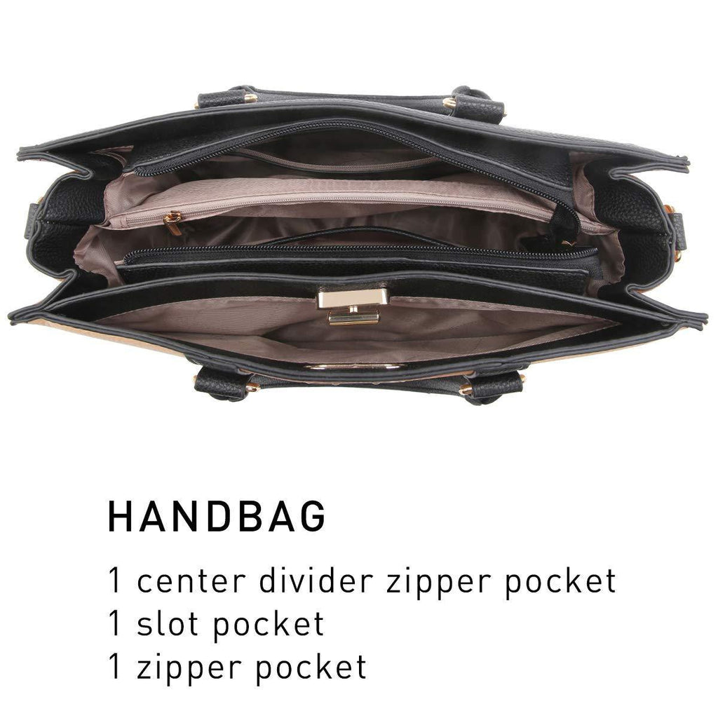 Two-tone 3-in-1 Handbag - Dasein Bags