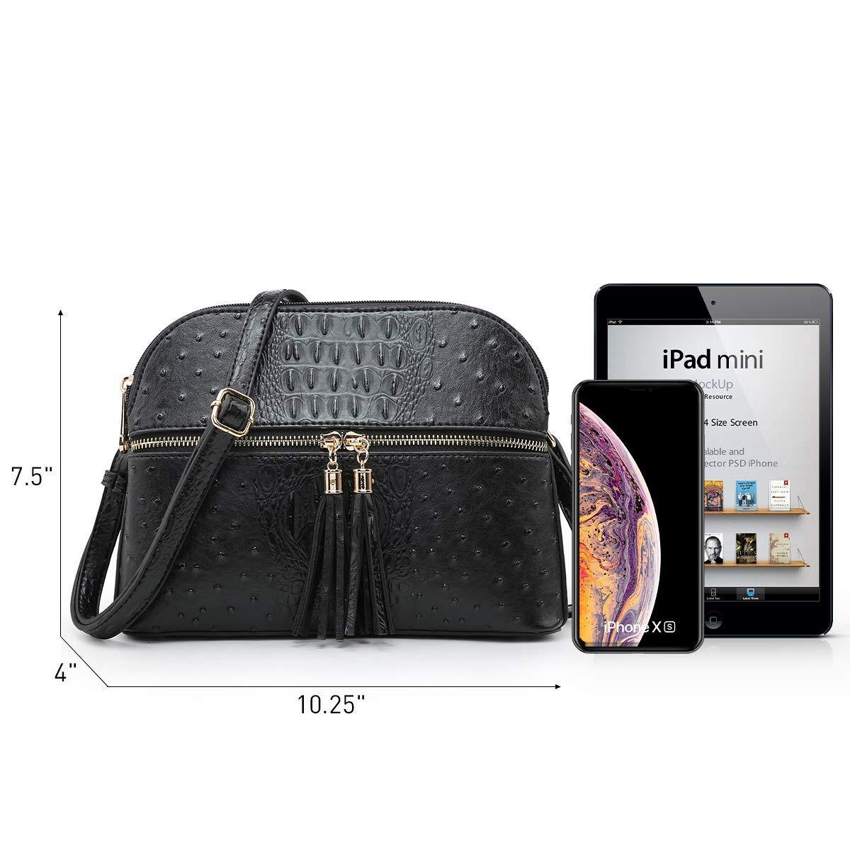 Fashion Embossed Pattern Tassel Crossbody Bag - Dasein Bags